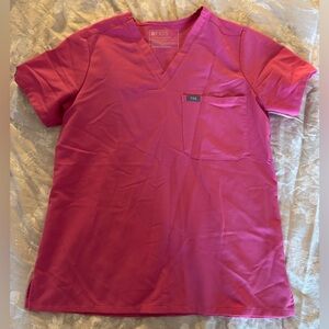 Figs pink scrub top
